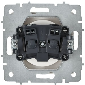 BRITE Розетка 1-местная без заземления с защитными шторками 10А РСш10-2-БрАБ арктический белый IEK