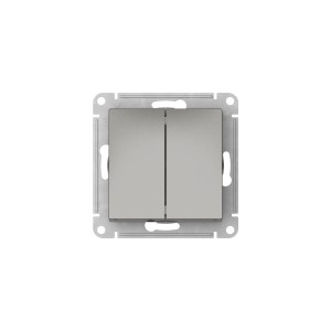 ATLASDESIGN 2-клавишный ПЕРЕКЛЮЧАТЕЛЬ, сх.6+6, 10АХ, мех., быстрозажим. клем., СТАЛЬ