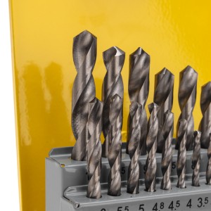 Набор сверл по металлу, 1-10мм (через 0,5мм, 3,2мм, 4,8мм), HSS, цилиндрический хвостовик, металличе