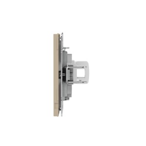 Компьютерная розетка RJ-45 без шторки, кат.5е одинарная, KANT, ванильный марципан DKC
