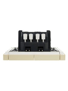 FORTE&PIANO Выключатель 2-клавишный проходной с индикацией 10А FP408 ваниль IEK