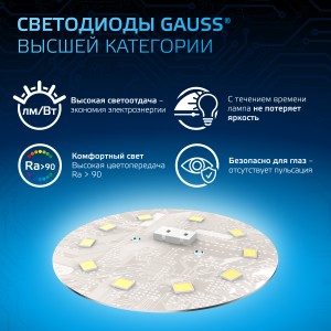 Лампа Gauss MR16 7W 630lm 6500K GU5.3 LED