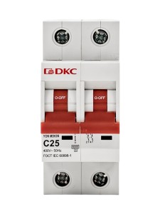 Автоматический выключатель YON max типа MD63N, 6кА, 2 полюса, хар-ка C, 25А DKC