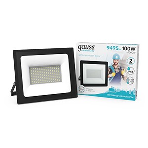 Прожектор светодиодный Gauss Elementary G2 100W 8995lm IP65 4000К черный 1/16
