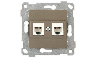 Rita - Розетка 2хRJ-45 кат. 6 UTP, антрацит