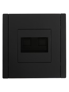 FORTE&PIANO Розетка компьютерная двойная RJ45 кат.5E FP133 черный IEK