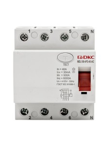 Устройство защитного отключения УЗО ВДТ YON MAX MDL100, 4P, 30mA, 40A, тип АС DKC