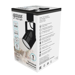 Светильник трековый Gauss цилиндр GU10 220V IP20 60*145мм черный однофазный 1/50