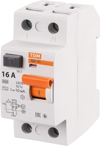 УЗО ВД1-63 2Р 16А 10мА TDM