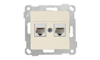 Rita - Розетка 2хRJ-45 кат. 6 UTP, сл.кость