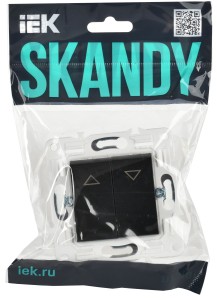 SKANDY Выключатель жалюзи 10А SK-V12Bl черный IEK
