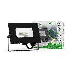 Прожектор Gauss Elementary 20W 1400lm зеленого свечения 175-265V IP65 черный LED 1/20