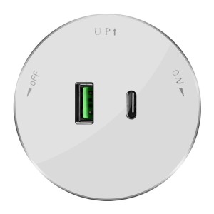 MULTITRACK Розетка 2хUSB (тип А+С) 18 Вт,  5 В/3 А БЕЛЫЙ