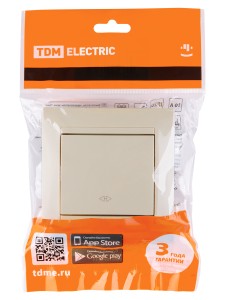 Перекрестный выключатель 1-кл. 10А сл. кость "Лама" TDM