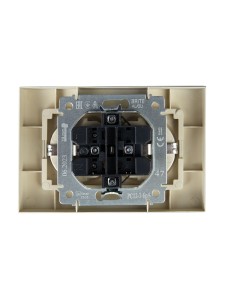 BRITE Розетка 2-местная с заземлением без защитных шторок 16А в сборе РС12-3-БрА алюминий IEK
