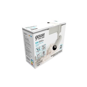 Светильник трековый Gauss цилиндр 6W 600lm 4000K 180-220V IP20 45*155мм белый линза 36º LED 1/40