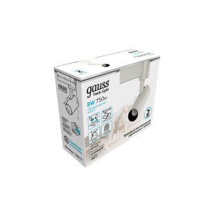 Светильник трековый Gauss цилиндр 8W 750lm 4000K 180-220V IP20 45*155мм белый линза 36º LED 1/40
