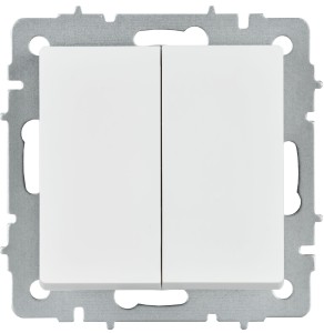 BRITE Выключатель 2-клавишный перекрестный 10А ВС10-2-3-БрАБ арктический белый IEK