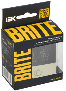 BRITE Кнопка звонка с индикацией для отелей 10А ВС10-1-9-БрКр бежевый IEK