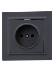 BRITE Розетка 1-местная без заземления без защитных шторок 10А РС10-1-0-БрГ графит IEK