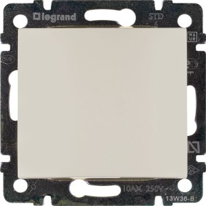 VALENA Выключатель 1-клавишный проходной схема 6 10А безвинтовое крепление слоновая кость