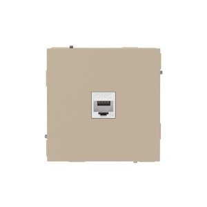 Компьютерная розетка RJ-45 без шторки, кат.5е одинарная, KANT, ванильный марципан DKC