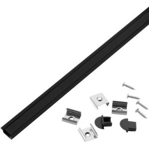 Профиль GAL-GLS-2000-7-22-B-B, ЧЁРНЫЙ (2м профиль+2м ЧЁРНЫЙ РАССЕИВАТЕЛЬ+2заг.+4 скб.с шур.) ВРЕЗНОЙ