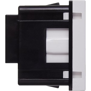 Розетка с заземляющим контактом без защитной шторки и винтовым зажимом (2 модуля) белая