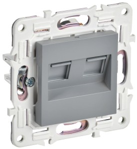 SKANDY Розетка компьютерная двойная RJ45 кат.6 SK-K04Gr серый IEK
