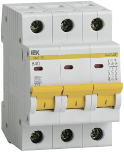 KARAT Автоматический выключатель ВА47-29 3P B 40А 4,5кА IEK