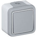PLEXO - Выключатель кнопочный, 10A, NO, серый