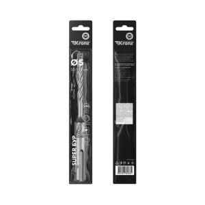 Бур по бетону SUPER 5x110мм, профессиональный, цельная крестовая пластина, SDS PLUS KRANZ