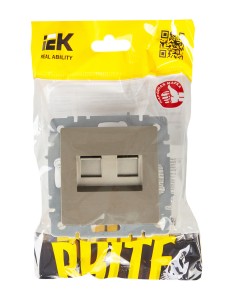 BRITE Розетка двойная RJ11+RJ45 кат.5E РК/Т12-БрШ шампань IEK