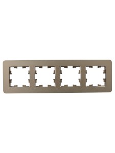BRITE Рамка 4-местная РУ-4-1-Бр металл латунь RE IEK