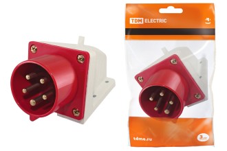 Вилка 525 стационарная 3P+PE+N 32А 380В IP44 TDM