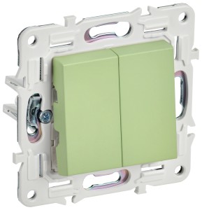 SKANDY Выключатель 2-клавишный проходной 10А SK-V05G мятный IEK
