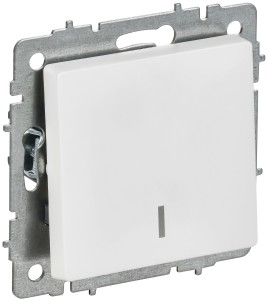 BRITE Выключатель 1-клавишный с индикацией 10А ВС10-1-1-БрАБ арктический белый IEK