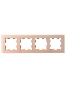 BRITE Рамка 4-местная РУ-4-2-БрП стекло персиковый матовый IEK