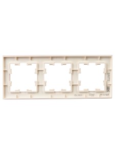 BRITE Рамка 3-местная РУ-3-2-БрП стекло персиковый матовый IEK