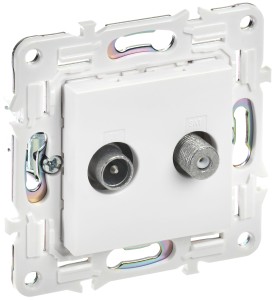 SKANDY Розетка двойная TV+SAT SK-A13W арктический белый IEK