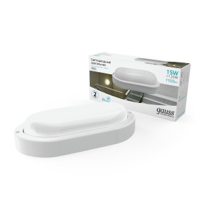 Св-к светодиодный Gauss Elementary IP65 200*98*46 15W 1100lm 4000K 160-260V ЖКХ овал 1/40.