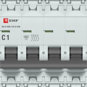 Автоматический выключатель 4P 1А (C) 6кА ВА 47-63N EKF PROxima