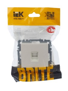 BRITE Розетка компьютерная RJ45 кат.5E РК10-БрЖ жемчуг IEK