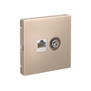 ARTGALLERY РОЗЕТКА двойная ТВ + компьютерная RJ45, кат. 5Е, ПЕСОЧНЫЙ