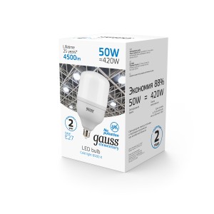 Лампа Gauss Elementary T140 50W 4500lm 6500K E27 LED 1/8
