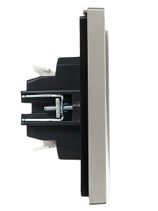 FORTE&PIANO Выключатель 2-клавишный проходной с индикацией 10А FP508 сталь IEK