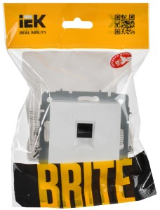 BRITE Розетка компьютерная RJ45 кат.6 РК11-БрАБ арктический белый IEK