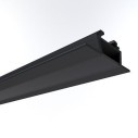 Профиль алюминиевый для светодиодной ленты, анод., угловой, накладной, черный, 28,5х10,4мм, 2м, шир. ленты до 10мм, индивидуальная упаковка (рассеиватель черный, заглушки - 2шт.).