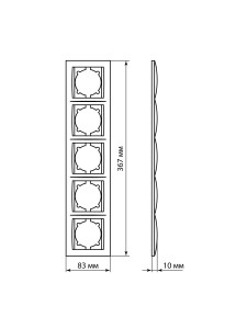 Рамка 5-ти постовая горизонтальная старинная бронза "Лама" TDM
