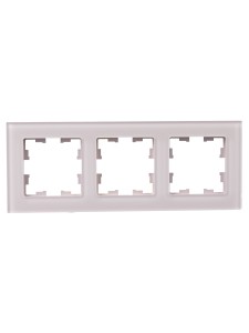BRITE Рамка 3-местная РУ-3-2-Бр стекло розовый матовый IEK